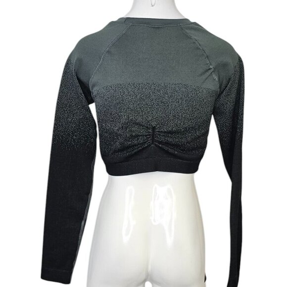 Gymshark Womens Adapt Ombre Seamless Long Sleeve Crop Top, Size Medium - Picture 3 of 7